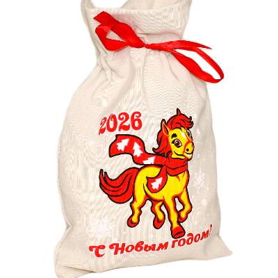 Сладкий новогодний подарок в мешочке весом 950 грамм 
